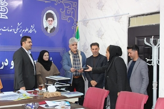 تجلیل جواد طرهانی از کارکنان واحد حسابداری شبکه بهداشت و درمان چگنی به مناسبت روز حسابدار